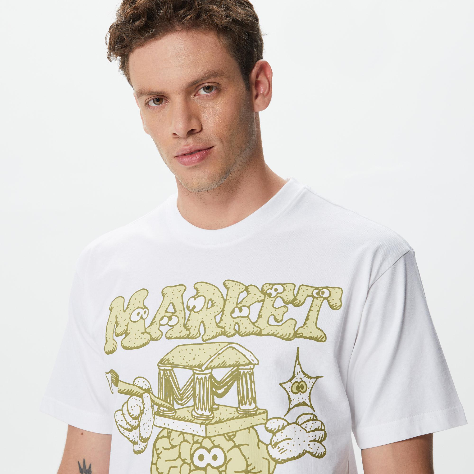 Market School Of Design Erkek Beyaz T-Shirt
