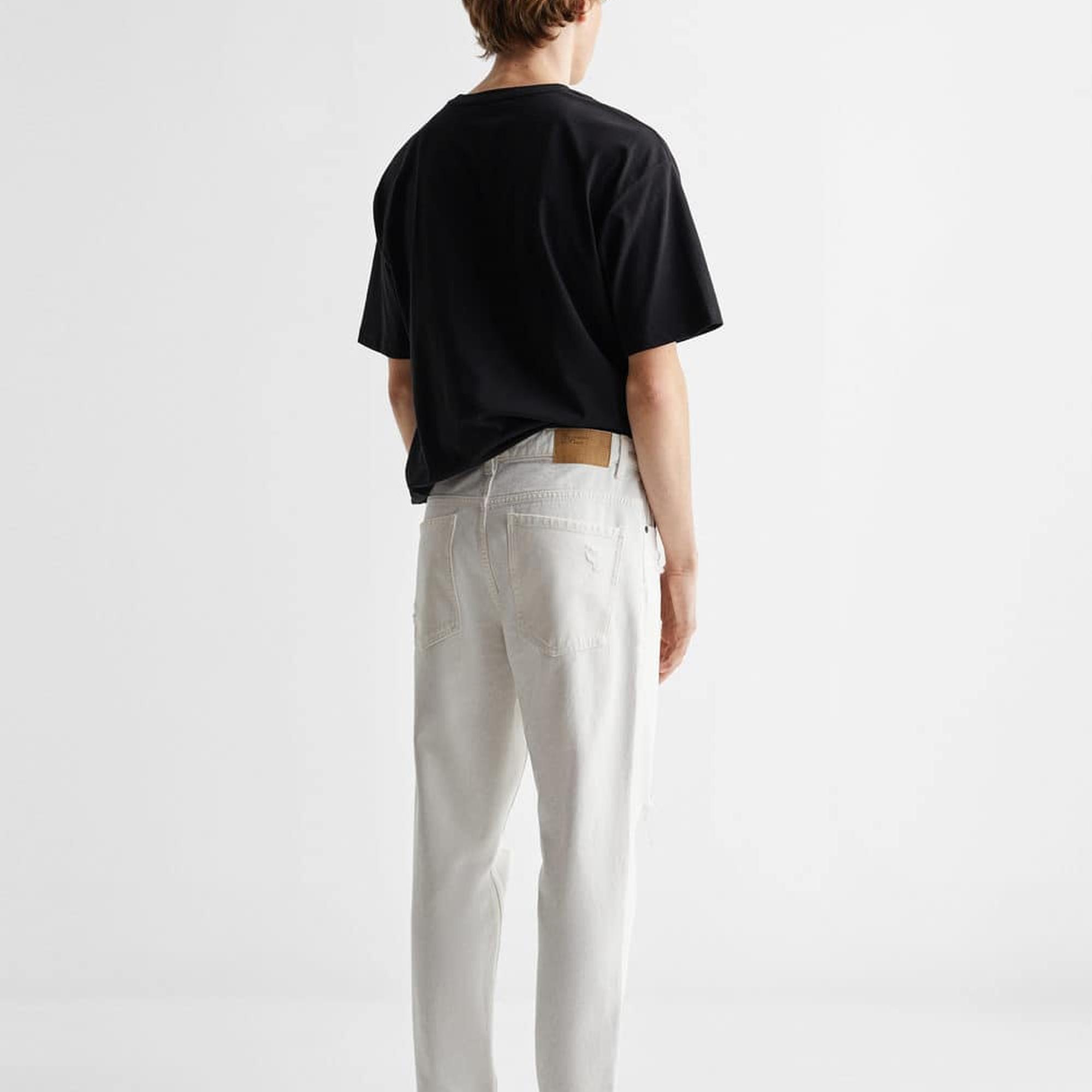 Mango Çocuk Yırtık Tapered Jean Beyaz