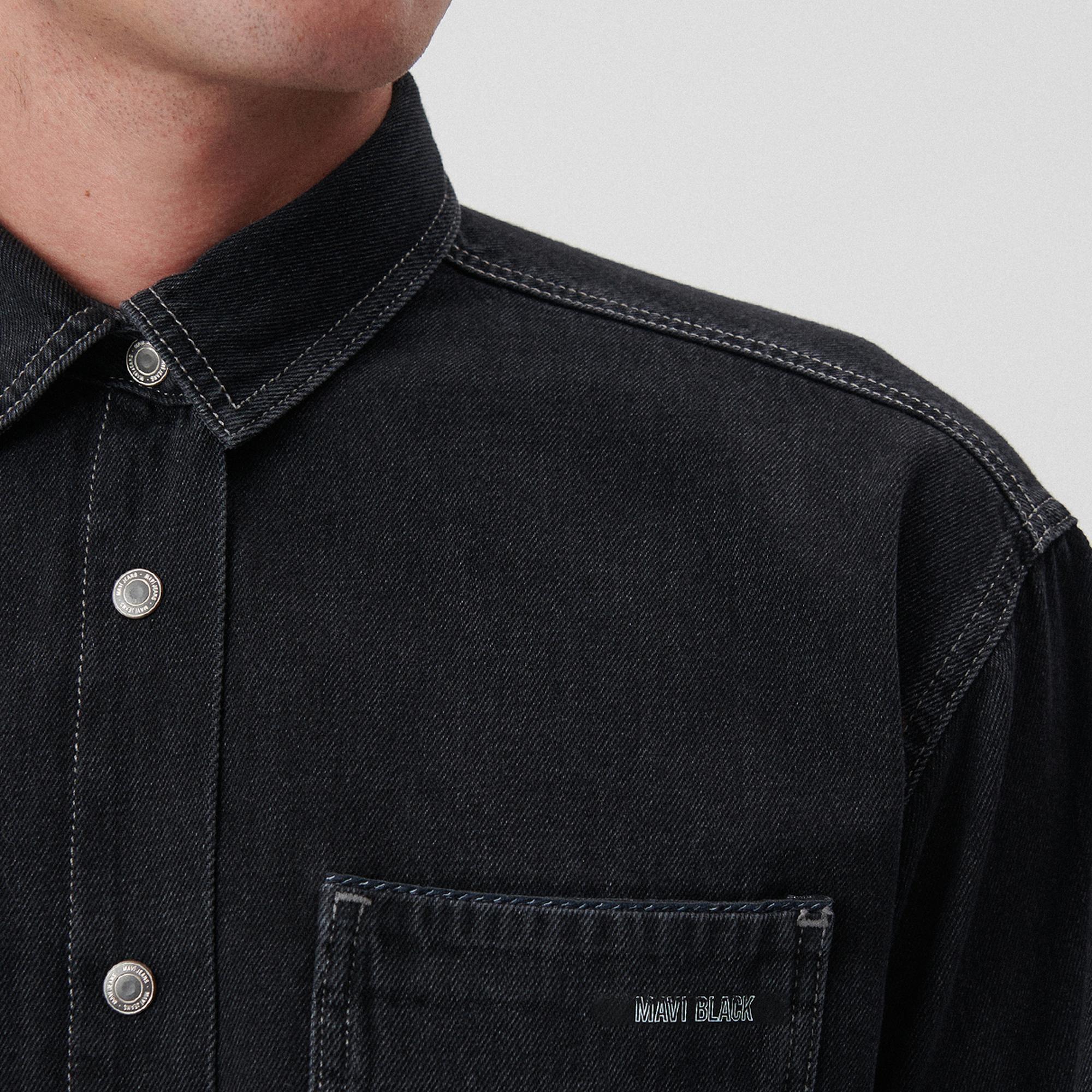 Mavi Aidan Gölgeli Gri Mavi Black Jean Gömlek Regular Fit / Normal Kesim 0210588-85622