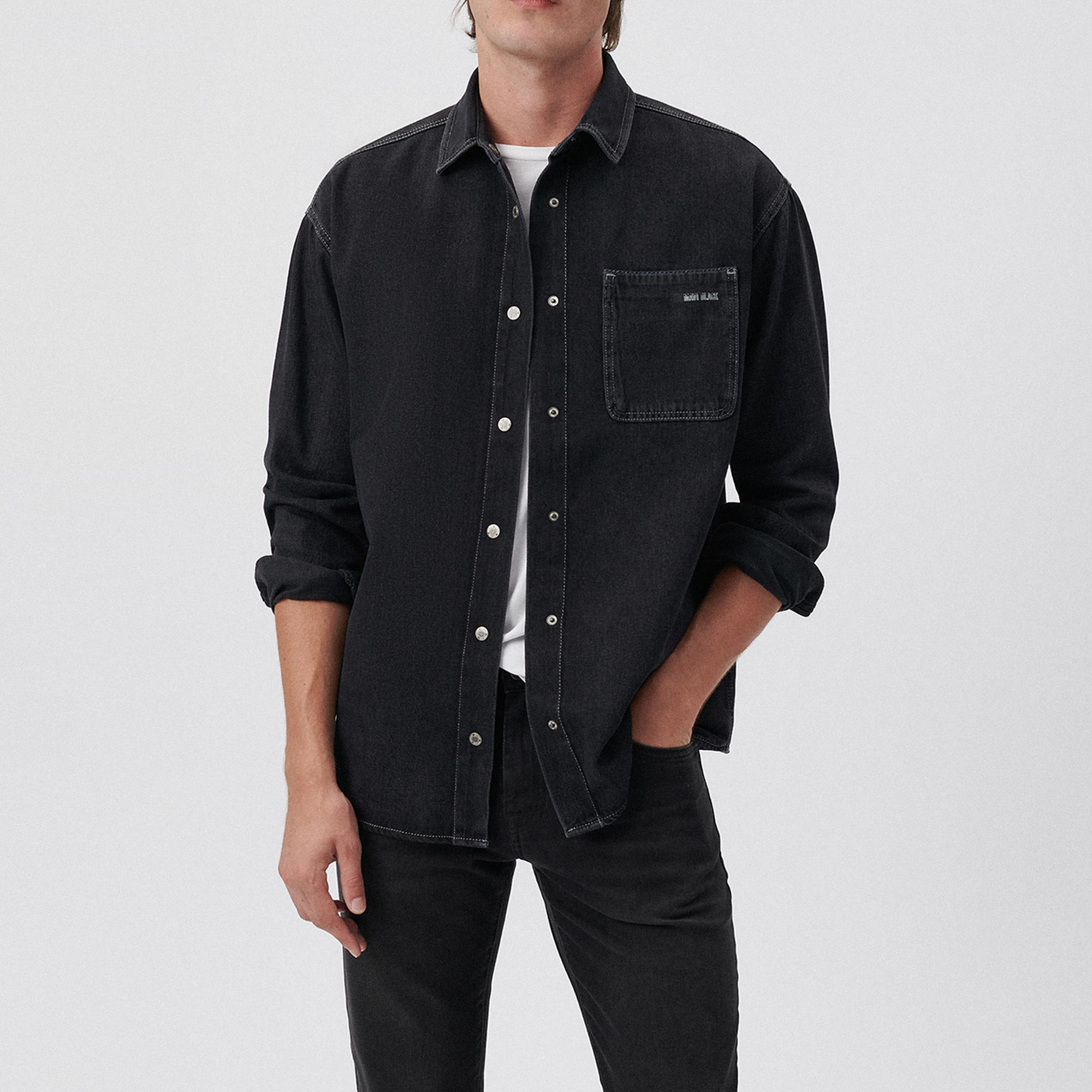 Mavi Aidan Gölgeli Gri Mavi Black Jean Gömlek Regular Fit / Normal Kesim 0210588-85622