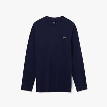  Erkek Slim Fit Uzun Kollu Bisiklet Yaka Lacivert T-Shirt