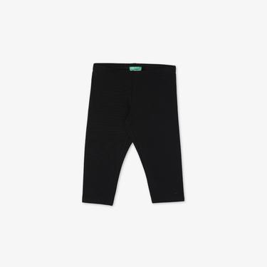  Benetton Logo Kapri Tayt Çocuk Siyah Tayt