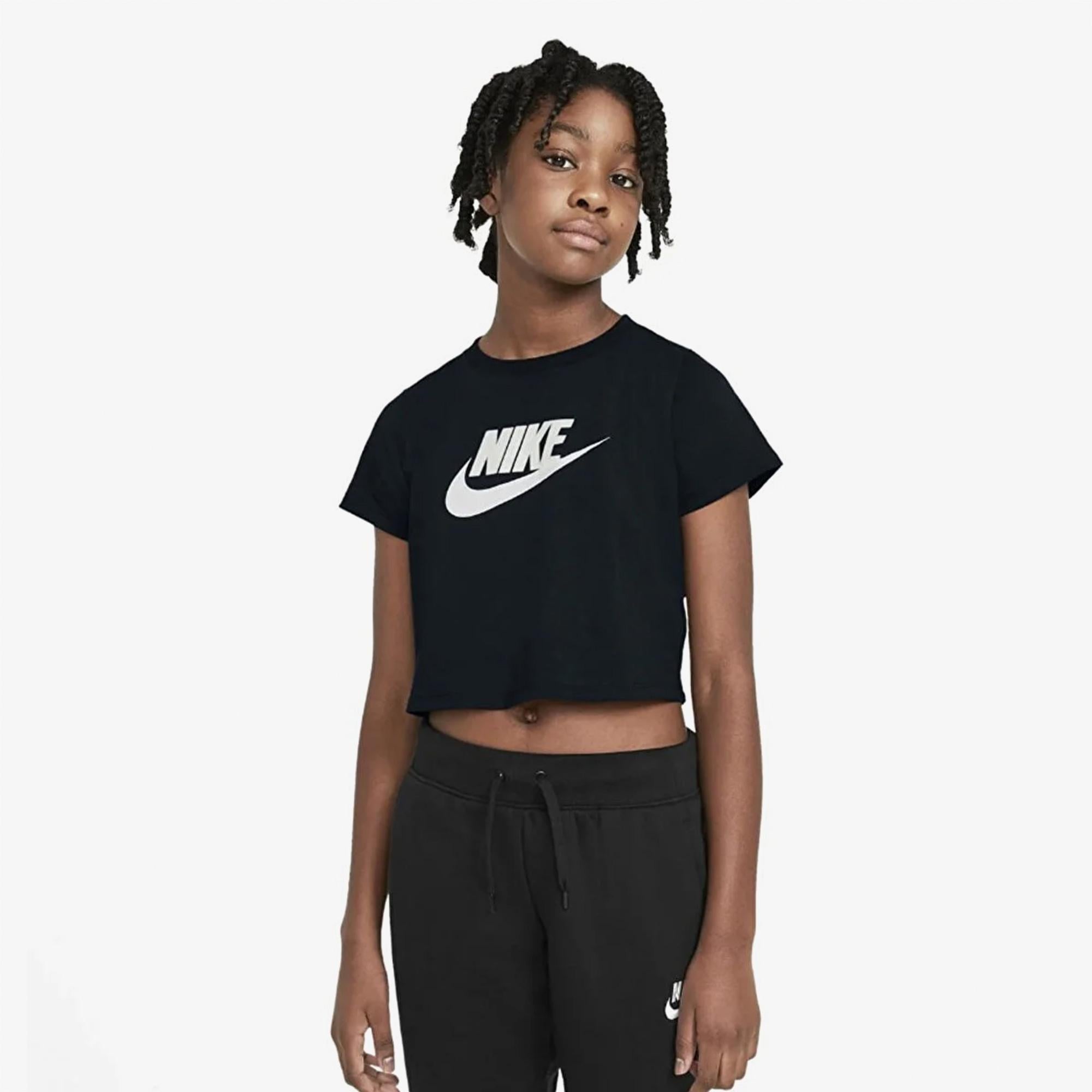 Nike Sportswear Futura Çocuk Siyah Crop T-Shirt