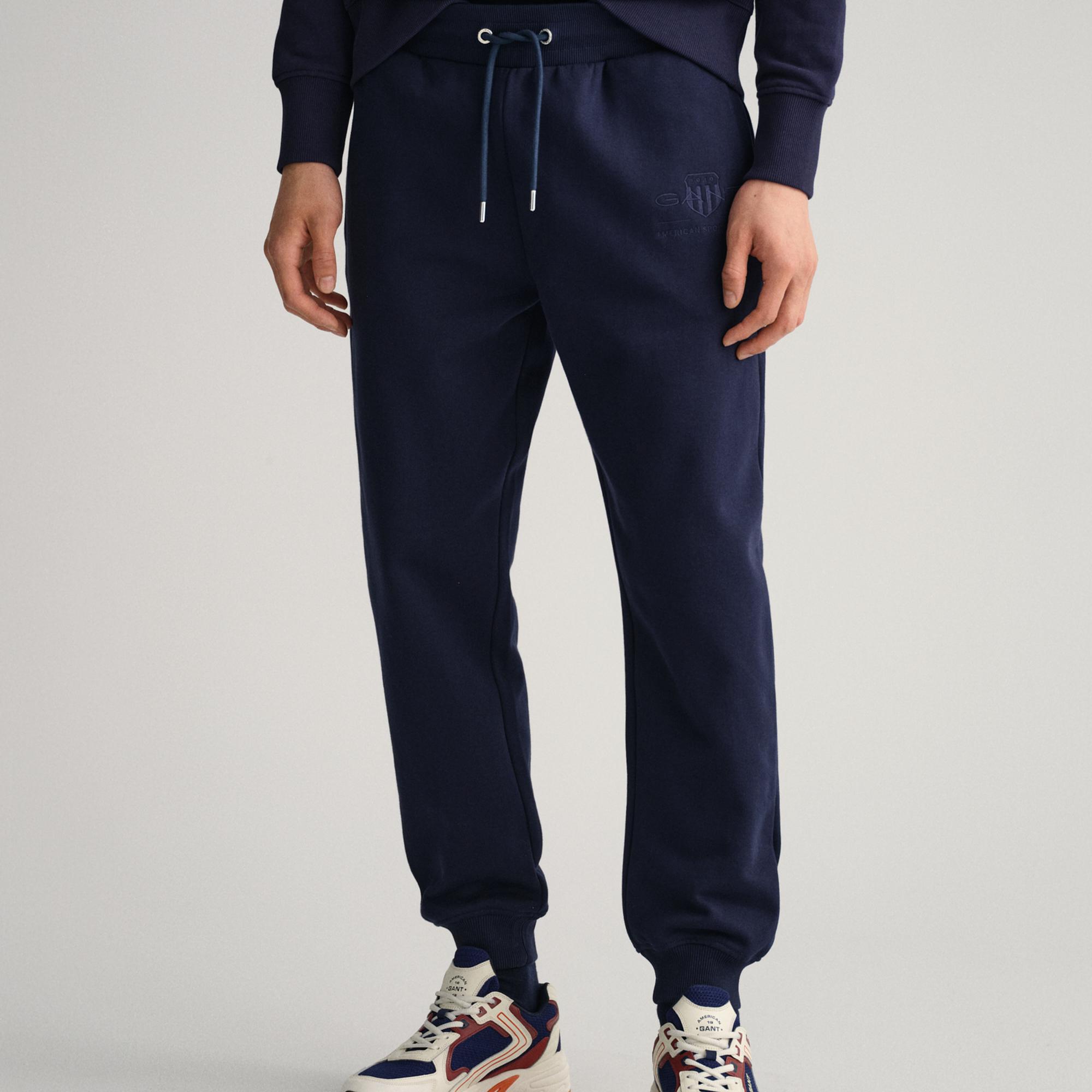 GANT Erkek Lacivert Regular Fit Logolu Eşofman Altı