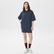 Kadın Loose Fit Kısa Kollu Polo Yaka Lacivert Elbise