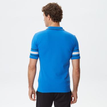  Active Erkek Slim Fit Baskılı Mavi Polo