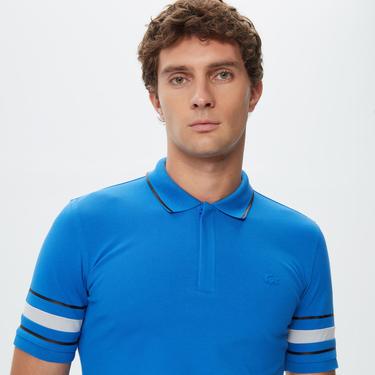  Active Erkek Slim Fit Baskılı Mavi Polo