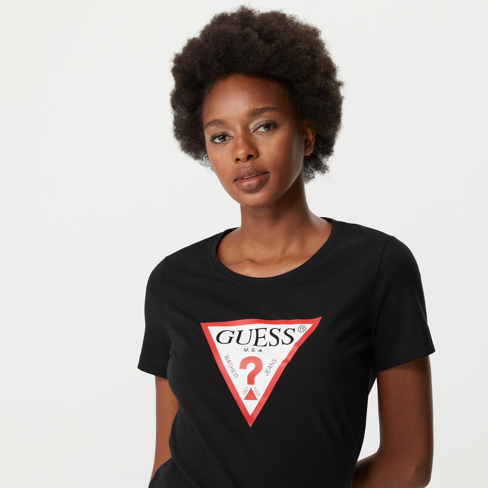 Guess Original Kadın Siyah T-Shirt