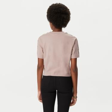  Guess Britney Crop Kadın Açık Pembe T-Shirt