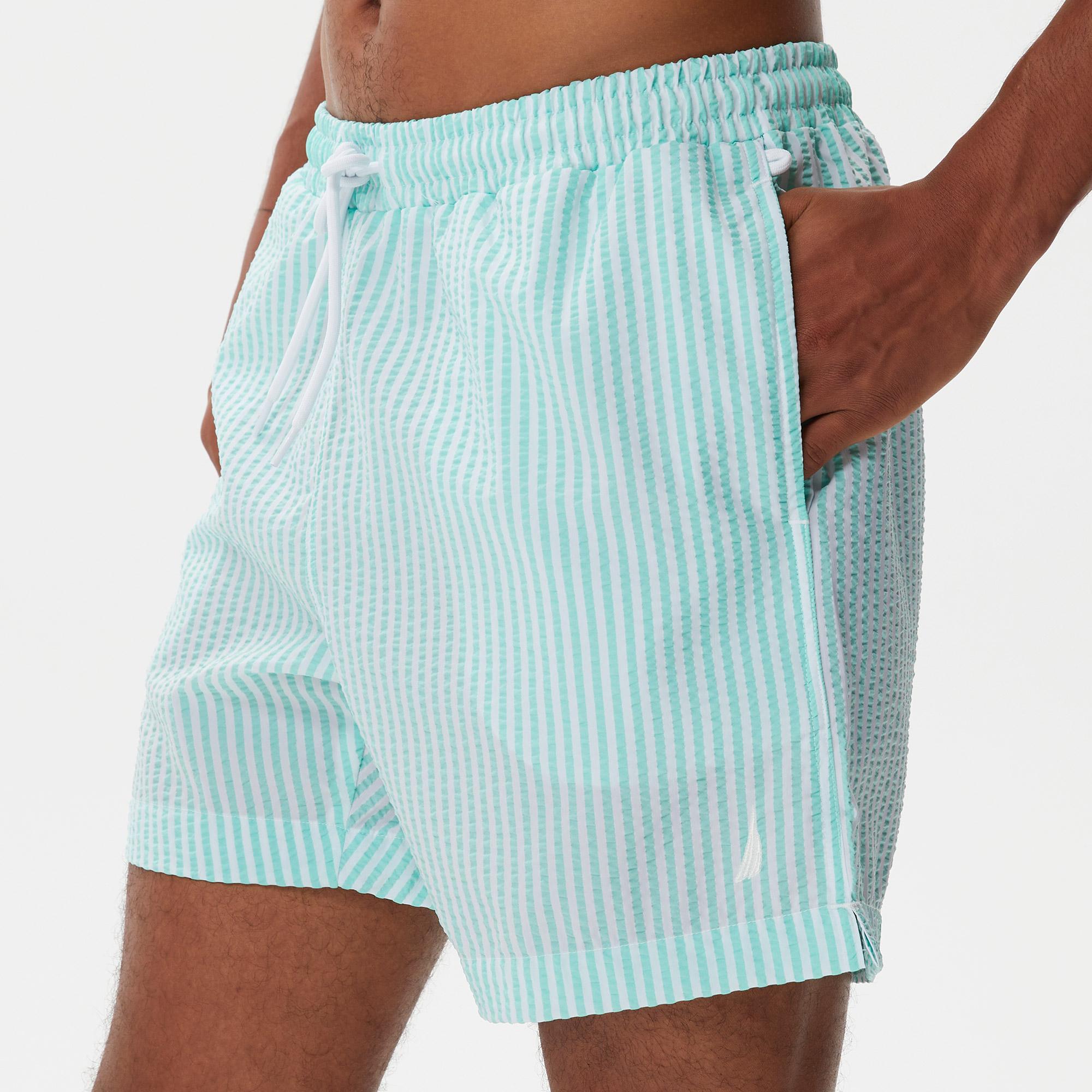 Nautica Erkek Yeşil Çizgili Deniz Şortu