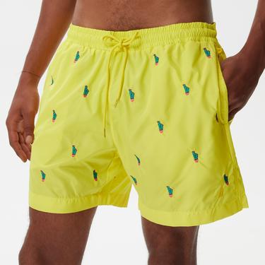  Nautica Erkek Sarı Desenli Mayo Şort
