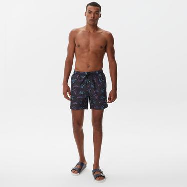  Nautica Erkek Siyah Baskılı Mayo Şort