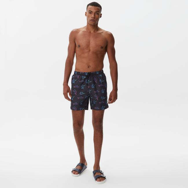  Nautica Erkek Siyah Baskılı Mayo Şort