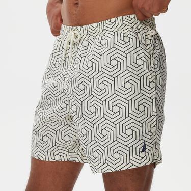  Nautica Erkek Krem Baskılı Mayo Şort