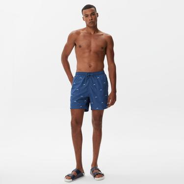  Nautica Erkek Mavi Desenli Mayo Şort