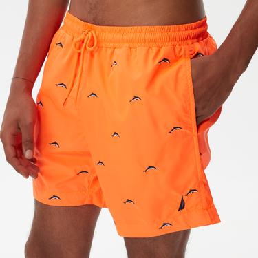  Nautica Erkek Turuncu Desenli Mayo Şort