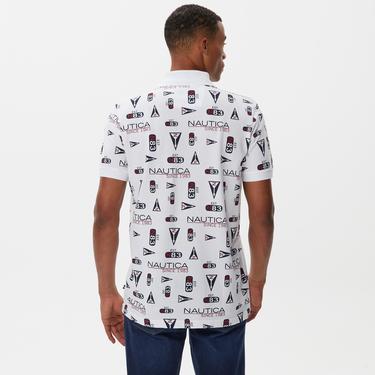  Nautica Erkek Beyaz Kısa Kollu Polo