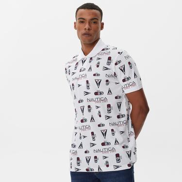  Nautica Erkek Beyaz Kısa Kollu Polo