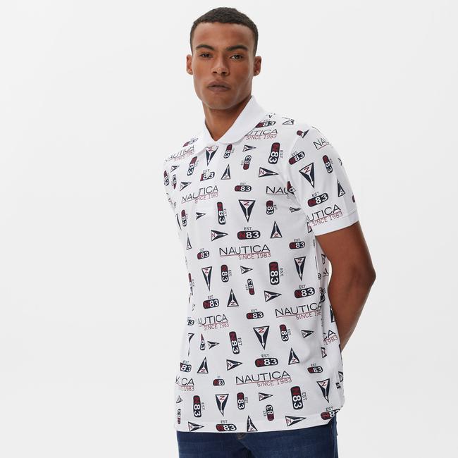  Nautica Erkek Beyaz Kısa Kollu Polo