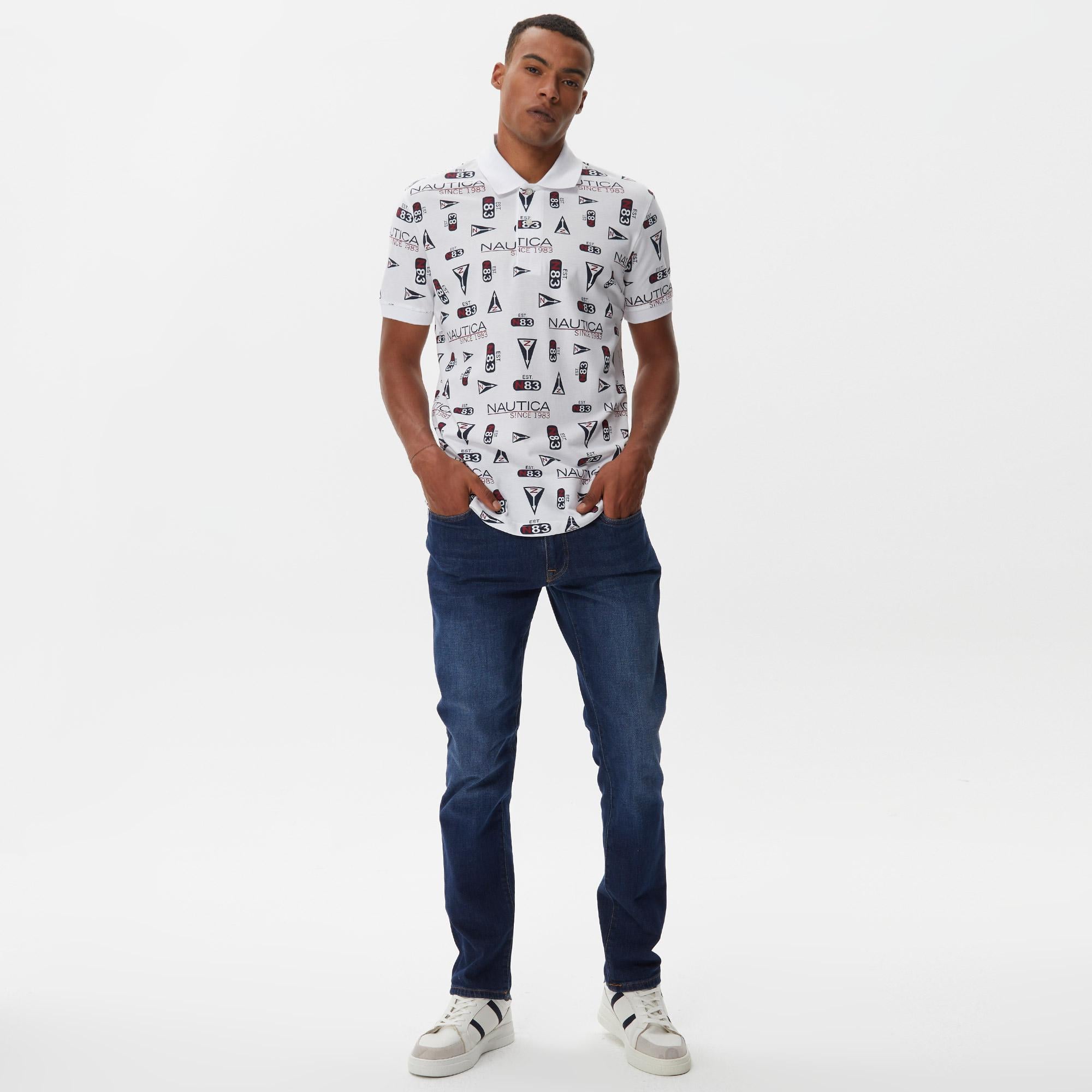 Nautica Erkek Beyaz Kısa Kollu Polo Yaka T-Shirt