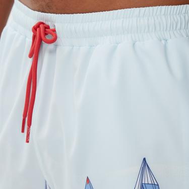  Nautica Erkek Mavi Baskılı Mayo Şort