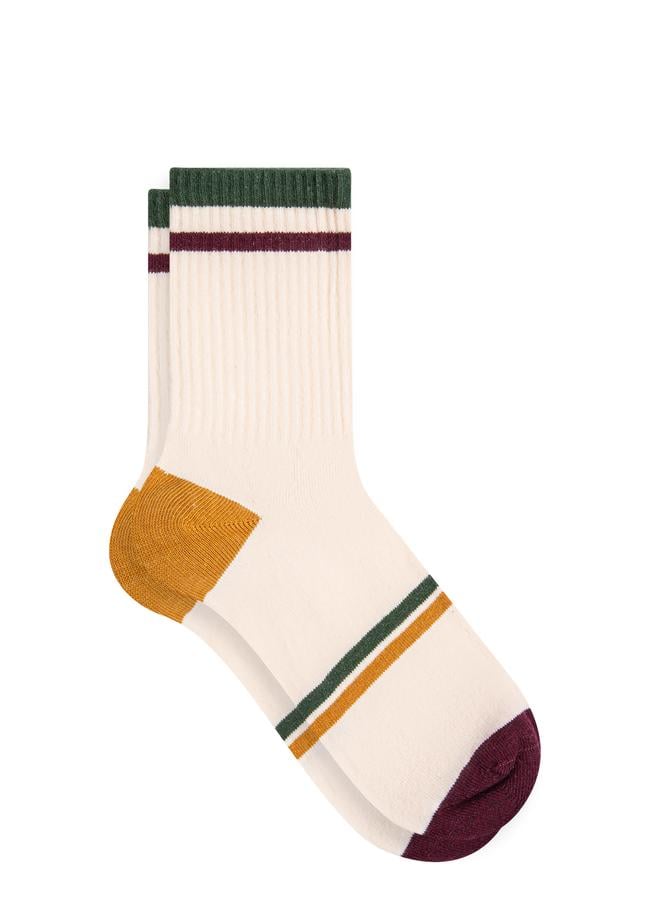  Mavi Çizgi Detaylı Soket Çorap 1910916-23088