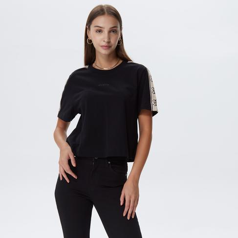  Guess Britney Crop Kadın Siyah T-Shirt
