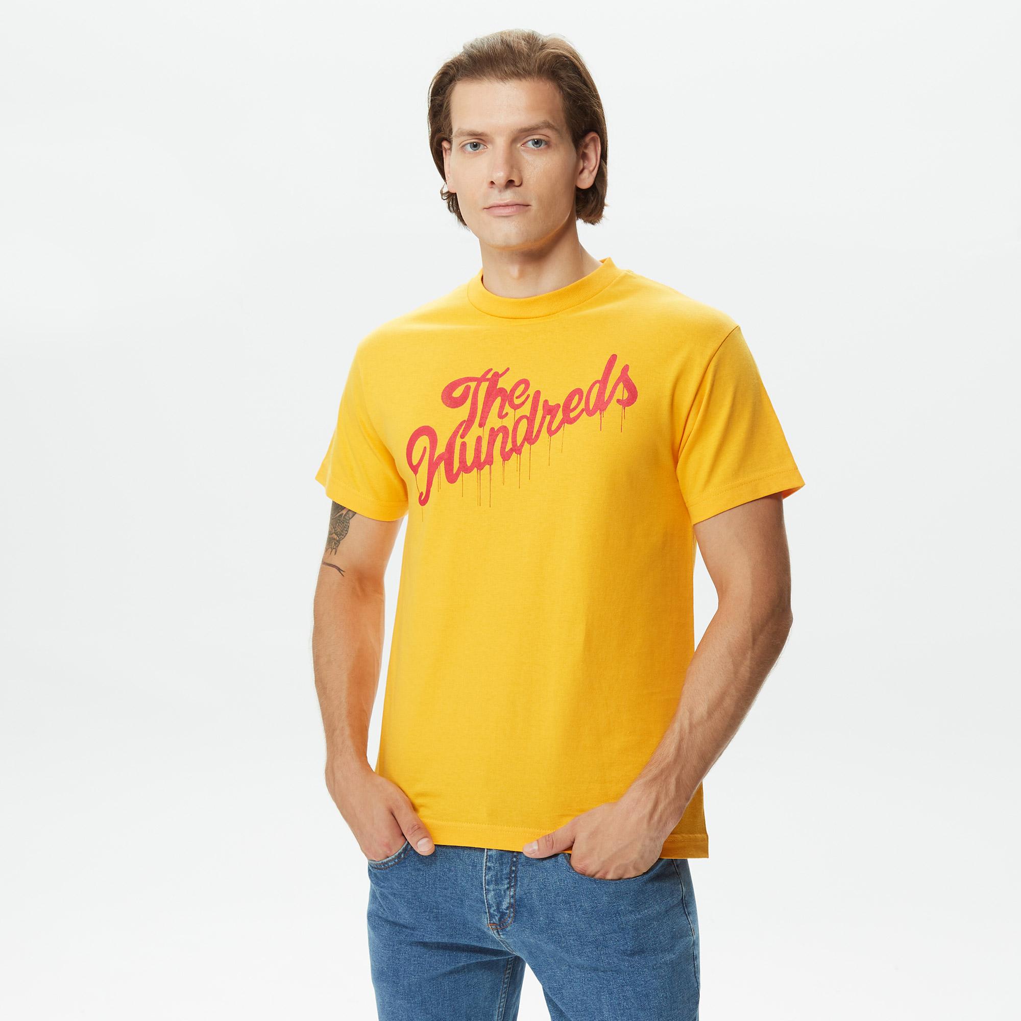The Hundreds Drip Slant Erkek Sarı T-Shirt