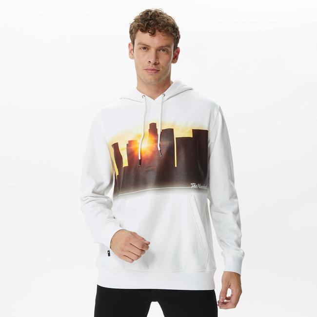  The Hundreds Skyline Erkek Beyaz Hoodie