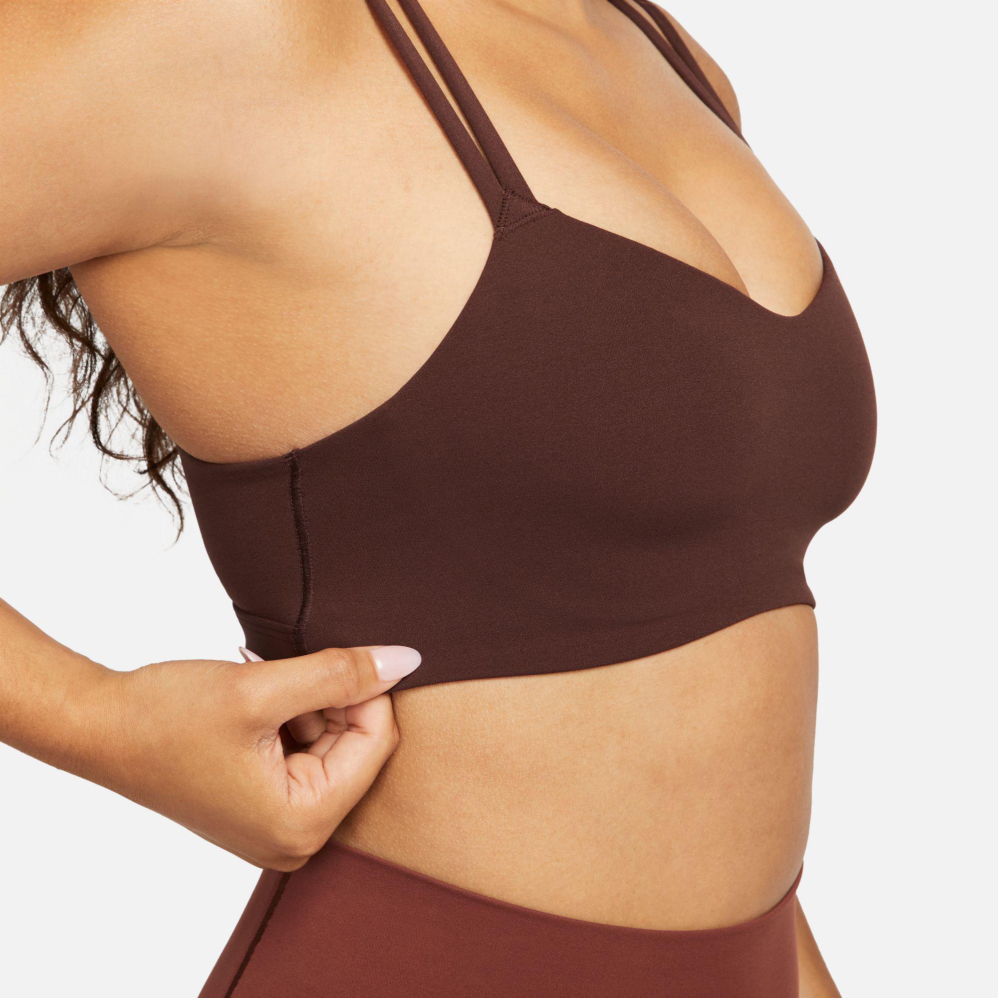 Nike Dri-FIT Alate Trace Kadın Kahverengi Bra