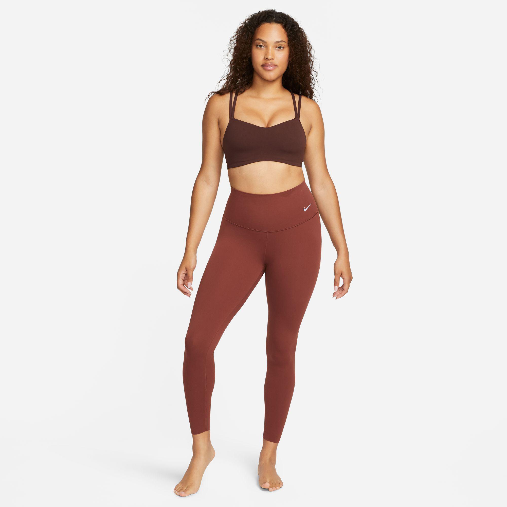 Nike Dri-FIT Alate Trace Kadın Kahverengi Bra