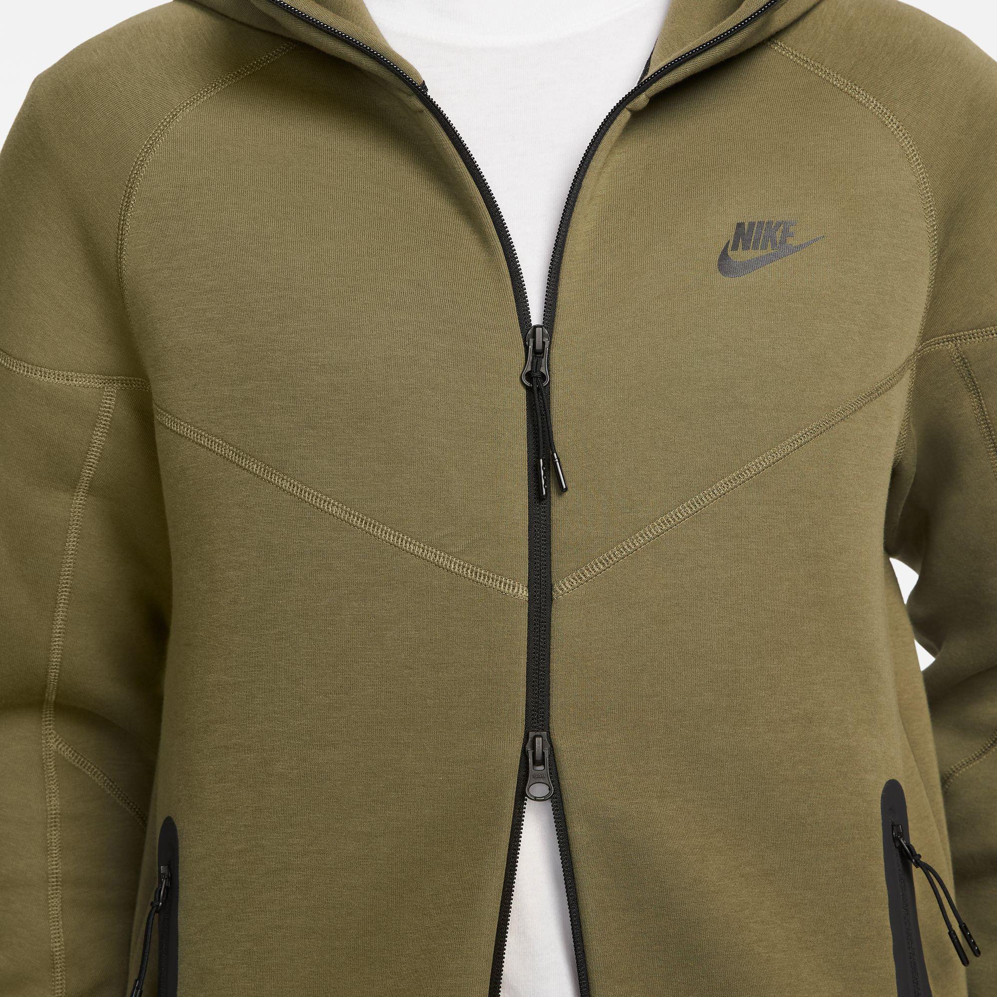 Nike Tech Fleece Full Zip Windrunner Hoodie Erkek Haki Sweatshirt