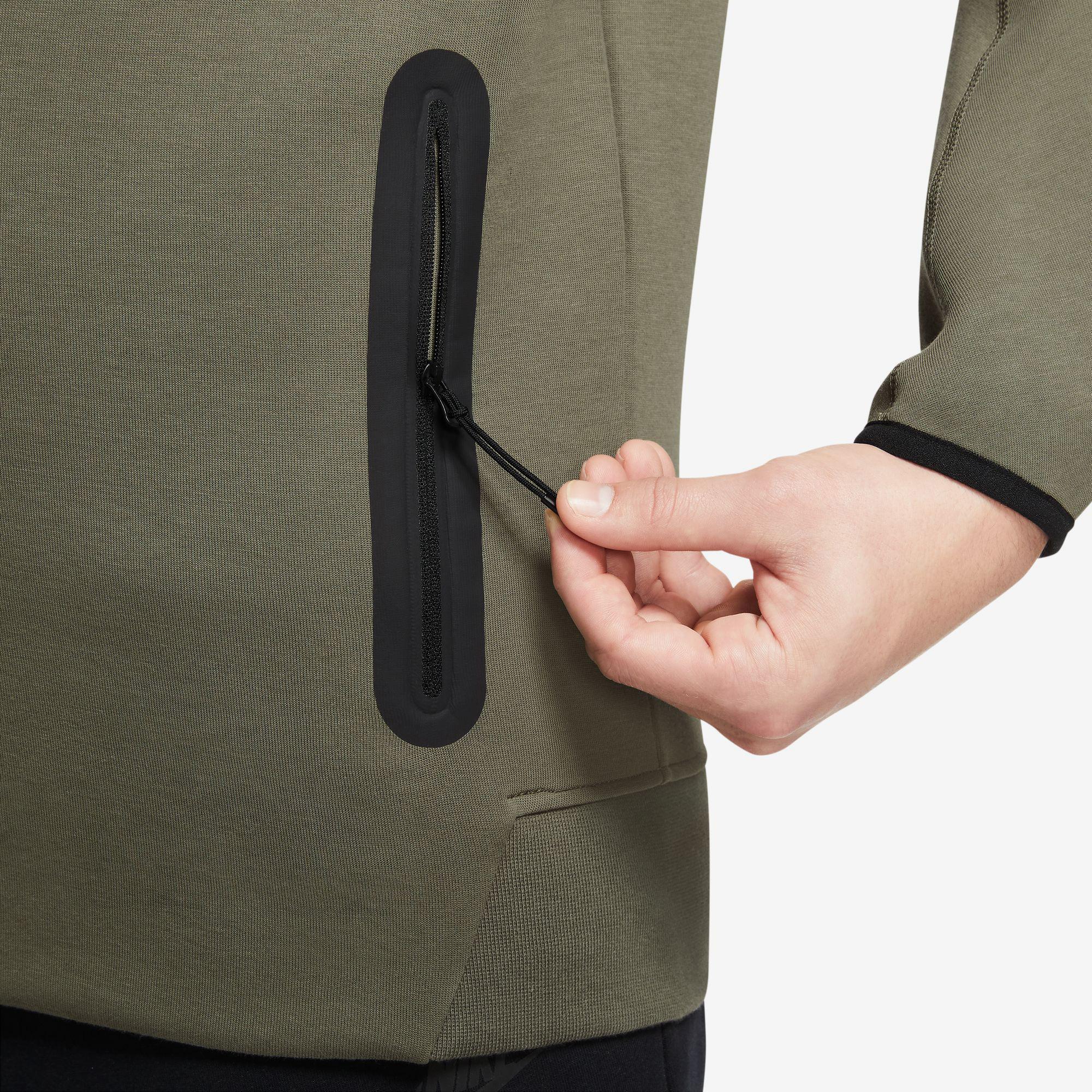 Nike Tech Fleece Full Zip Windrunner Hoodie Erkek Haki Sweatshirt