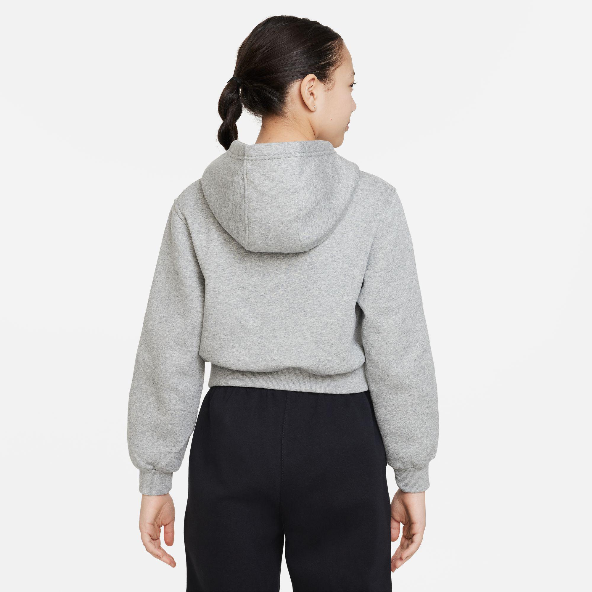 Nike Sportswear Club Fleece Crop Hoody Çocuk Gri Sweatshirt