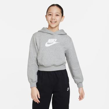  Nike Sportswear Club Fleece Crop Hoody Çocuk Gri Sweatshirt