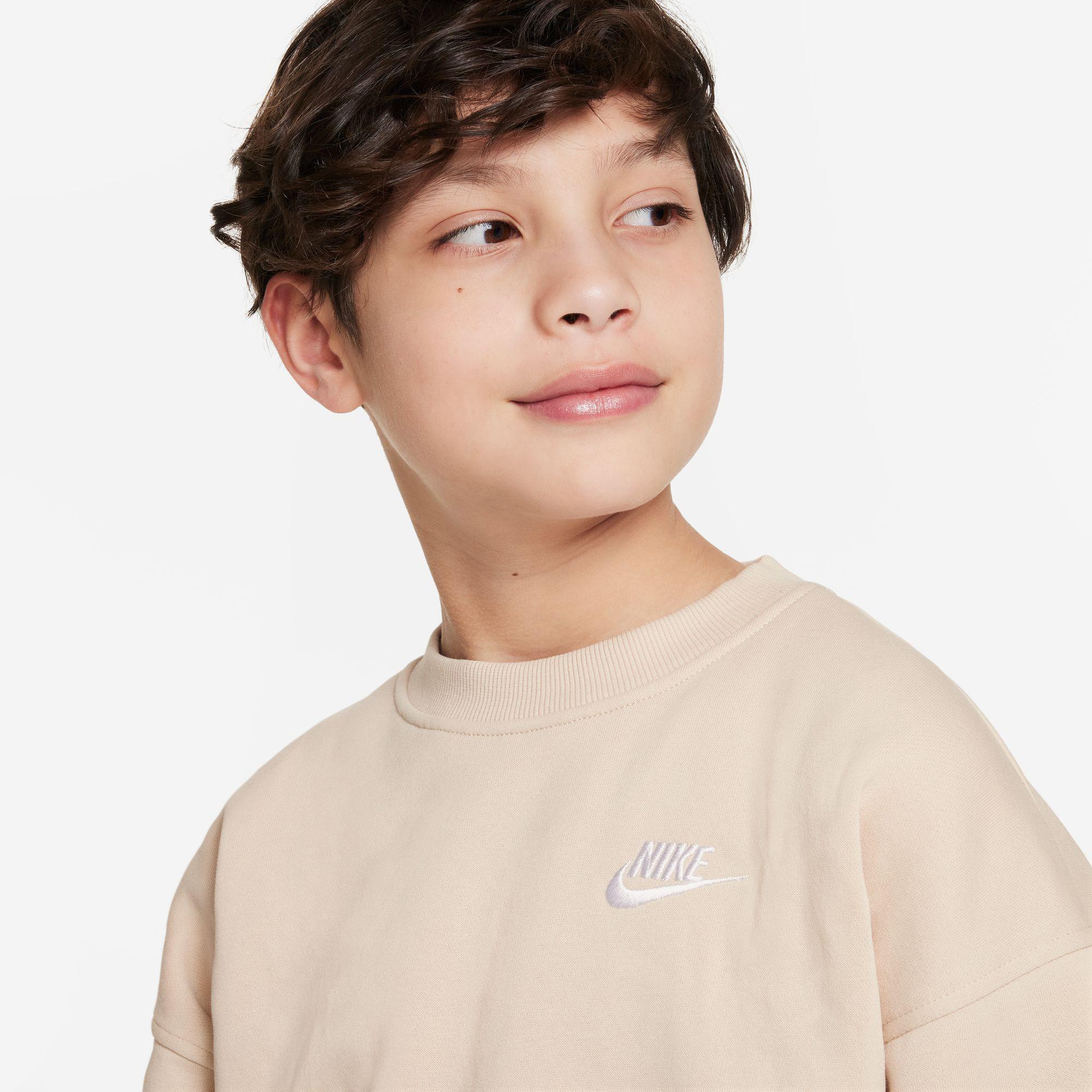 Nike Sportswear Club Fleece Oversized Crew Çocuk Krem Sweatshirt