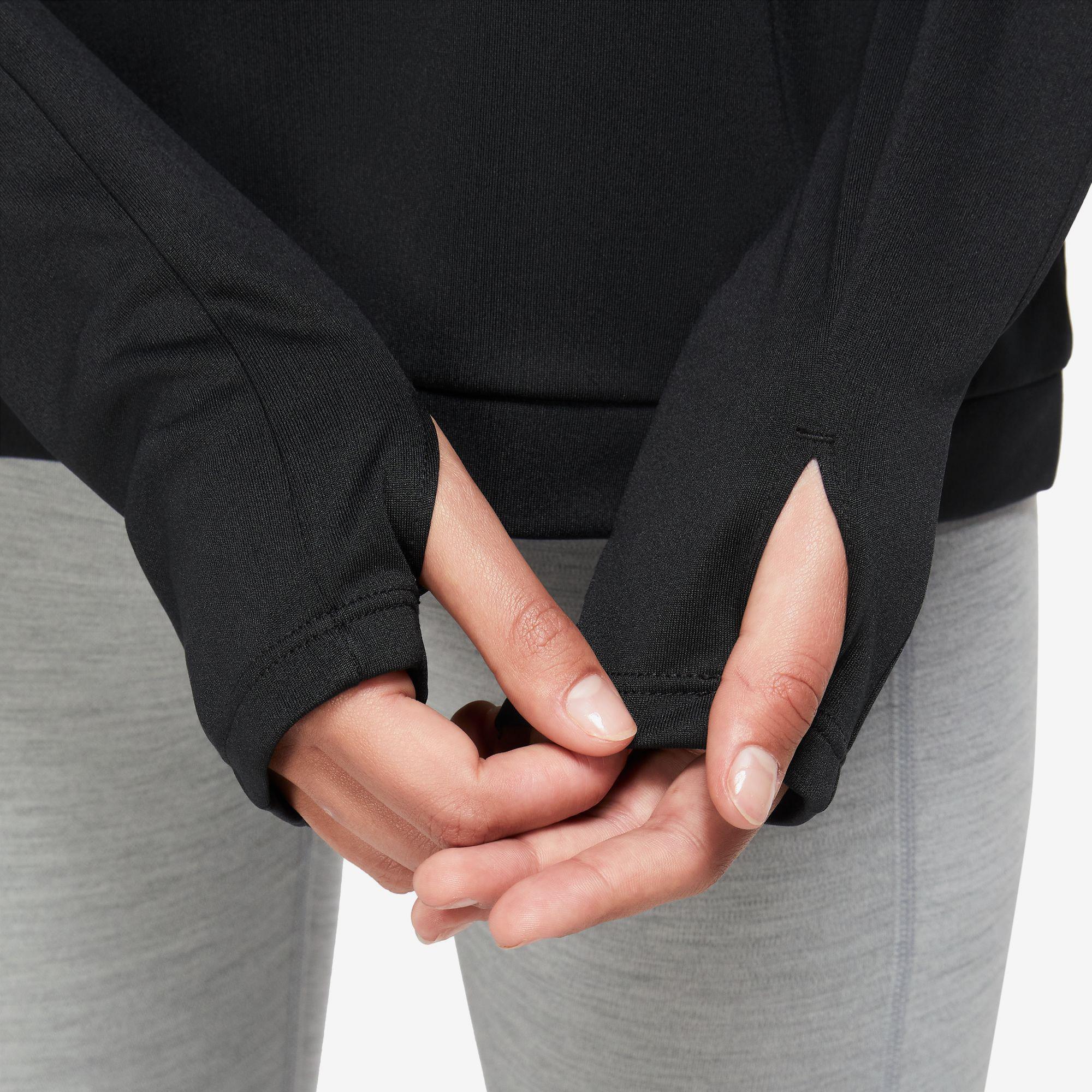 Nike Dri-FIT Swoosh Pacer Kadın Siyah Uzun Kollu T-Shirt