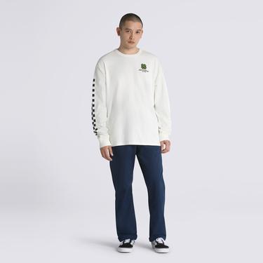  Vans Checker Luck Erkek Krem Rengi T-Shirt