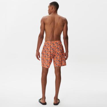  Nautica Erkek Turuncu Baskılı Deniz Şortu