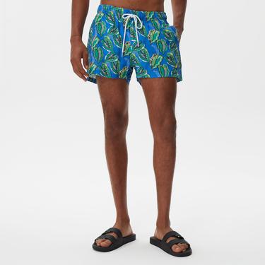  Nautica Erkek Mavi Baskılı Deniz Şortu