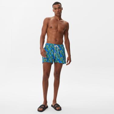  Nautica Erkek Mavi Baskılı Deniz Şortu