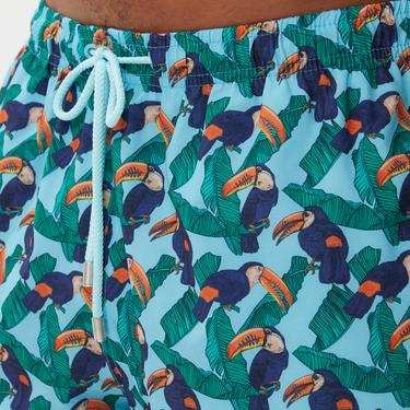  Nautica Erkek Mavi Baskılı Mayo Şort