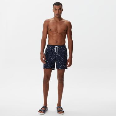  Nautica Erkek Lacivert Baskılı Deniz Şortu