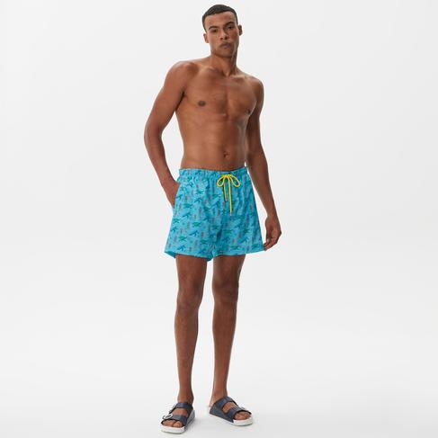  Nautica Erkek Mavi Baskılı Deniz Şortu