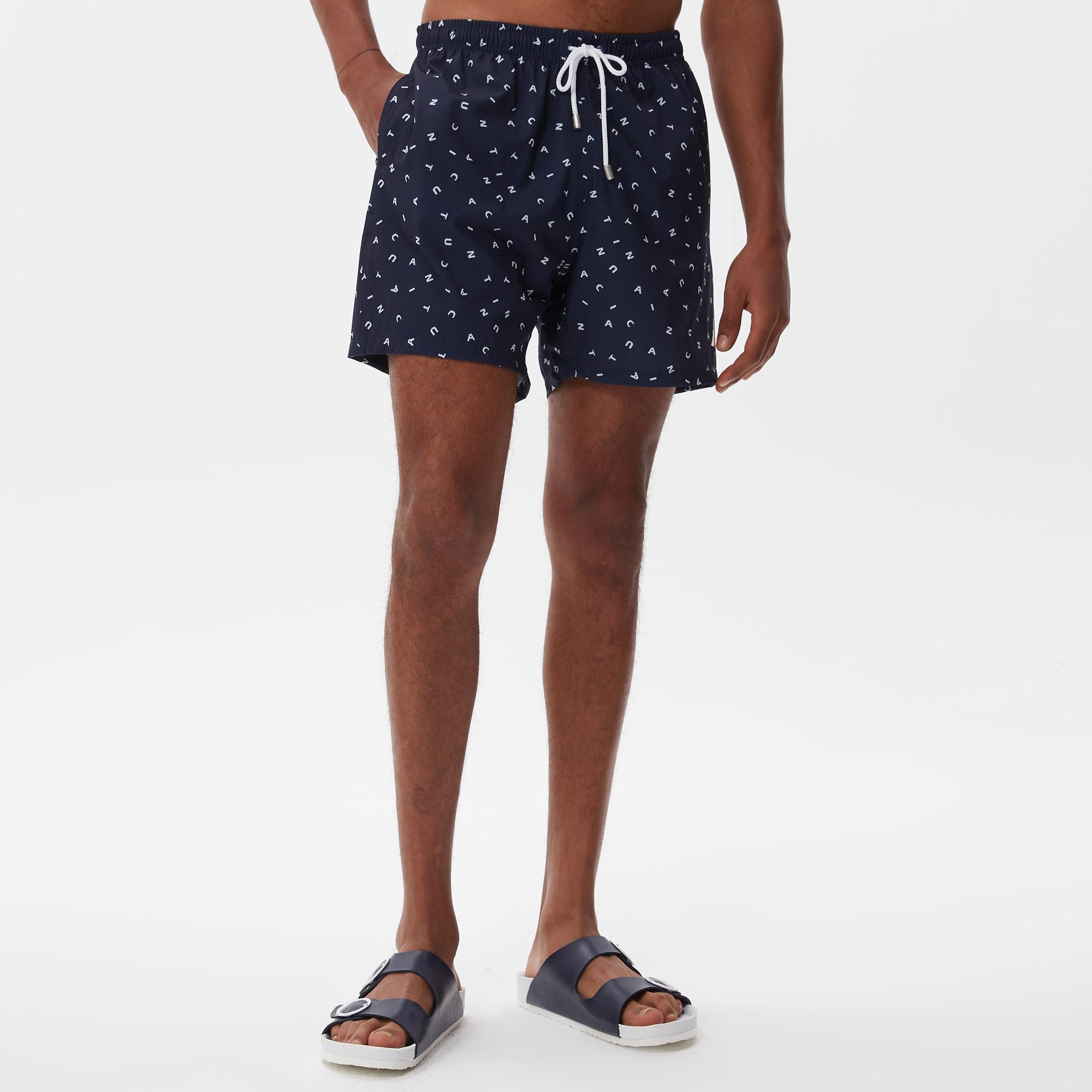 Nautica Erkek Lacivert Baskılı Deniz Şortu