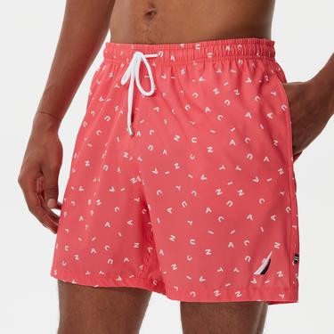  Nautica Erkek Pembe Baskılı Mayo Şort