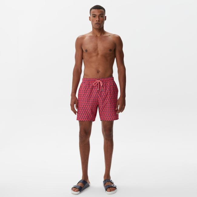  Nautica Erkek Pembe Baskılı Deniz Şortu