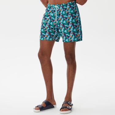  Nautica Erkek Mavi Baskılı Mayo Şort