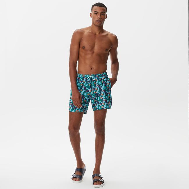  Nautica Erkek Mavi Baskılı Mayo Şort