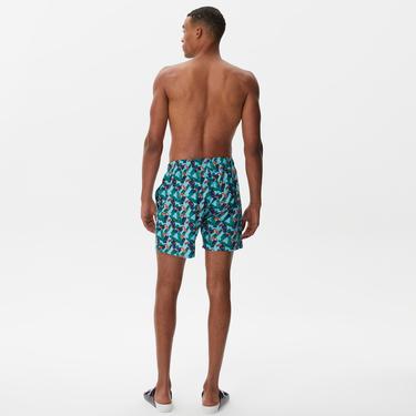  Nautica Erkek Mavi Baskılı Mayo Şort